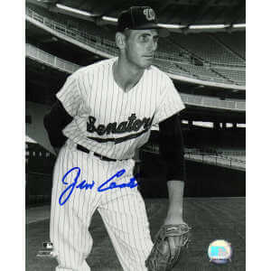 Jim Coates Signed Washington Senators B&W Pitching Pose 8x10 Photo
