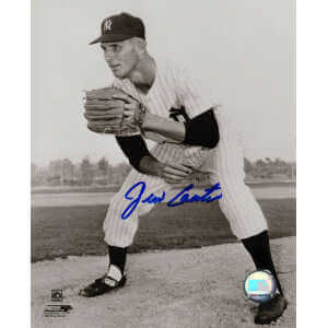 Jim Coates Signed New York Yankees B&W Pitching Pose 8x10 Photo