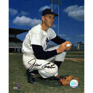 Jim Coates Signed New York Yankees Kneeling Pose 8x10 Photo - (In Black)