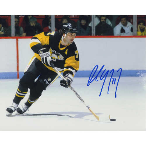 Paul Coffey Signed Pittsburgh Penguins Skating With Puck Action 8x10 Photo