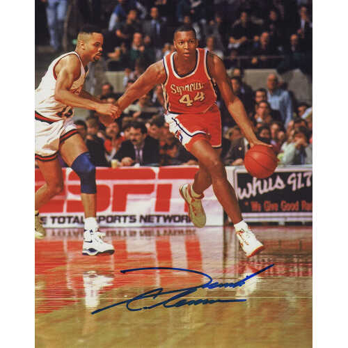 Derrick Coleman Signed Syracuse Dribbling Action 8x10 Photo