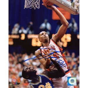 Derrick Coleman Signed Syracuse Action vs Pitt 8x10 Photo