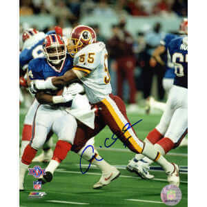 Andre Collins Signed Washington Football Team Super Bowl XXVI Tackle Action 8x10 Photo