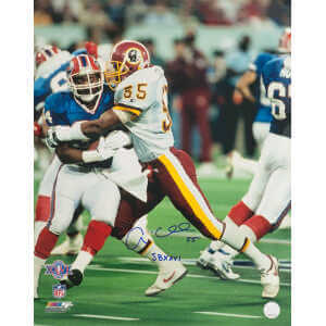 Andre Collins Signed Washington vs Bills Super Bowl XXVI Action 16x20 Photo w/SB XXVI