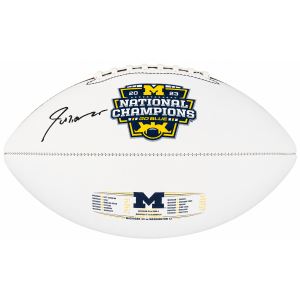 Junior Colson Signed Michigan Wolverines 2003 National Championship Logo White Football