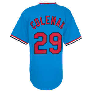 Vince Coleman Signed Blue T/B Custom Baseball Jersey