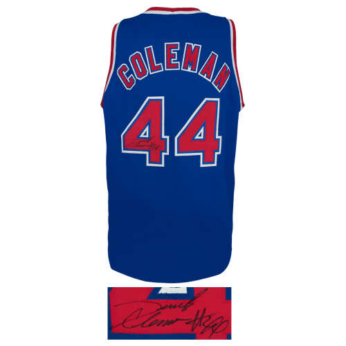 Derrick Coleman Signed Blue Custom Basketball Jersey - Image 2