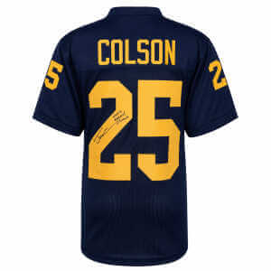 Junior Colson Signed Navy Custom College Football Jersey w/2023 Nat Champs