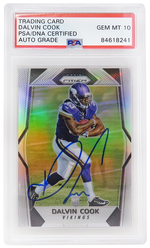 Dalvin Cook Signed Minnesota Vikings 2017 Panini Prizm Silver Football  Rookie Card #231 (PSA Encapsulated)