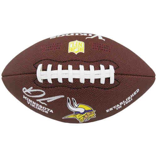 Dalvin Cook Signed Minnesota Vikings Wilson Brown Logo NFL Football