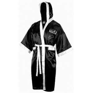 Gerry Cooney Signed Title Black With White Trim Full Size Boxing Robe w/Gentleman