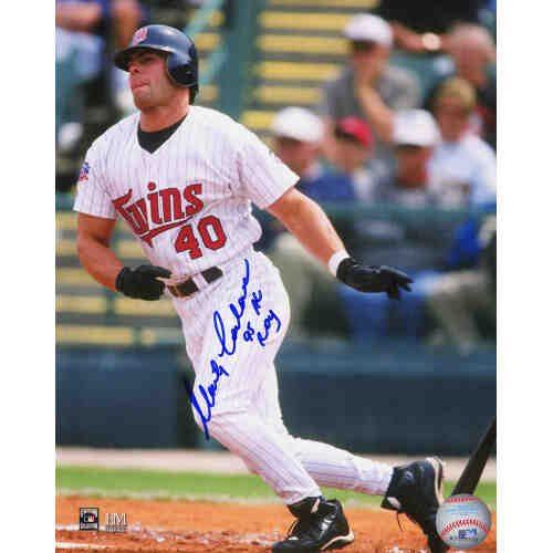 Marty Cordova Signed Minnesota Twins Batting Action 8x10 Photo w/95 AL ROY