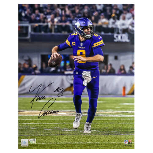 Kirk Cousins Signed Minnesota Vikings Purple Jersey Scramble Action 16x20 Photo - (Fanatics)