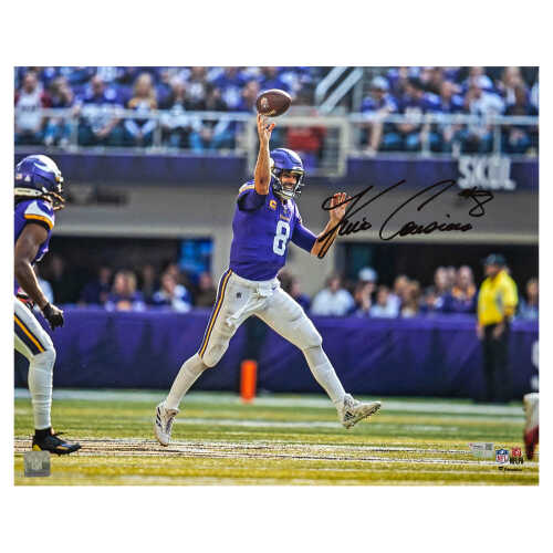 Kirk Cousins Signed Minnesota Vikings Purple Jersey Throwing Action 16x20 Photo - (Fanatics)