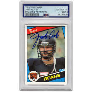 Jim Covert Signed Chicago Bears 1984 Topps Rookie Football Card #222 &ndash; (PSA Encapsulated)