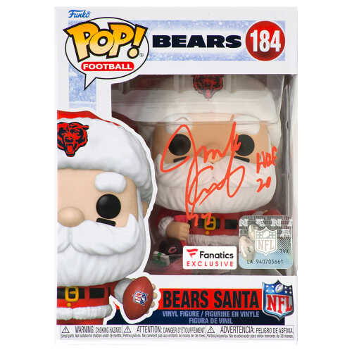 Jim Covert Signed Chicago Bears SANTA Funko Pop Doll #184 w/HOF'20