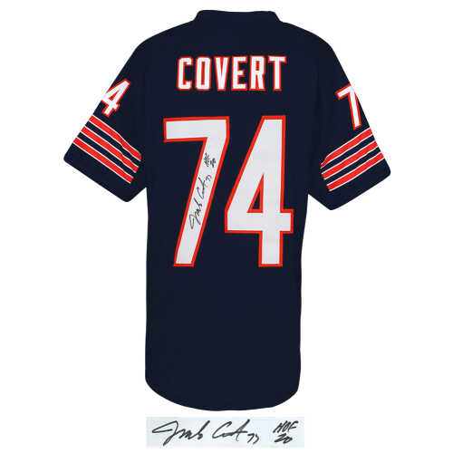 Jim Covert Signed Navy Throwback Custom Football Jersey w/HOF'20 - Image 2