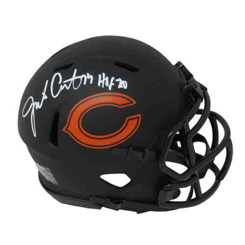Jim Covert Signed Chicago Bears Eclipse Black Matte Riddell Speed Mini Helmet w/HOF'20