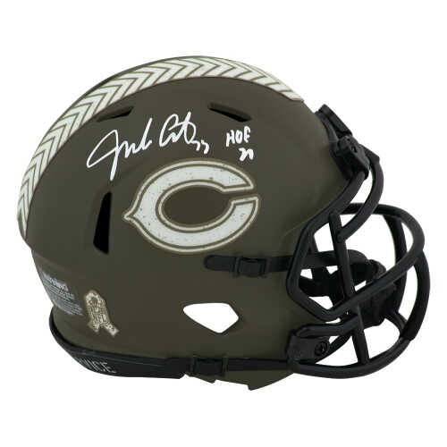 Jim Covert Signed Chicago Bears Salute to Service Riddell Speed Mini Helmet w/HOF'20