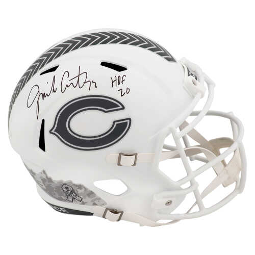 Jim Covert Signed Chicago Bears 2024 SALUTE White Riddell Full Size Speed Replica Helmet w/HOF'20