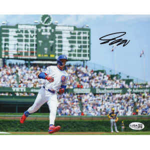 Pete Crow Armstrong Signed Cubs White Jersey Rounding 3rd Base 8x10 Photo - (JSA)