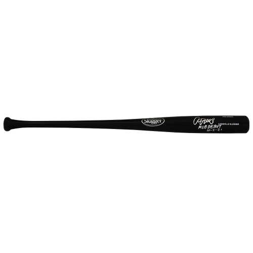 Oneil Cruz Signed Louisville Slugger Pro Stock Black Baseball Bat w/MLB Debut 10-2-21 - (Beckett)