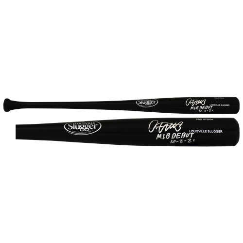 Oneil Cruz Signed Louisville Slugger Pro Stock Black Baseball Bat w/MLB Debut 10-2-21 - (Beckett) - Image 2