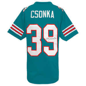 Larry Csonka Signed Teal Custom Football Jersey