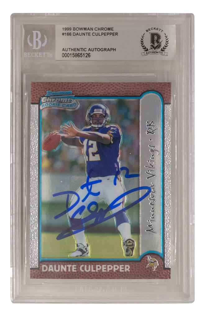 Daunte Culpepper Signed Minnesota Vikings 1999 Bowman Rookie Football  Trading Card #166 – Schwartz Sports Memorabilia