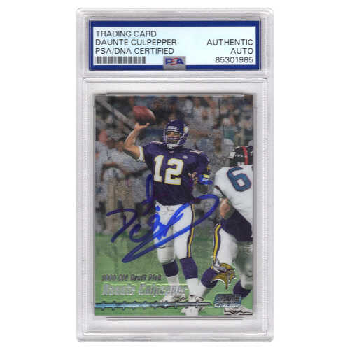 Daunte Culpepper Signed Vikings 1999 Stadium Club Chrome Rookie Football Card #119 (PSA Encapsulated)