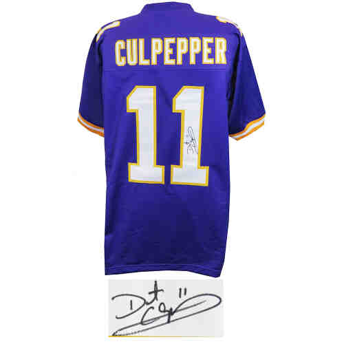 Daunte Culpepper Signed Purple Throwback Custom Football Jersey