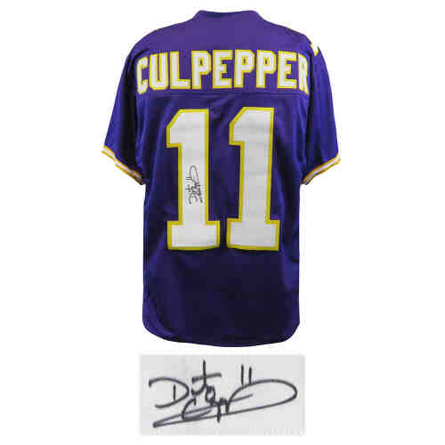 Daunte Culpepper Signed Purple T/B Custom Football Jersey