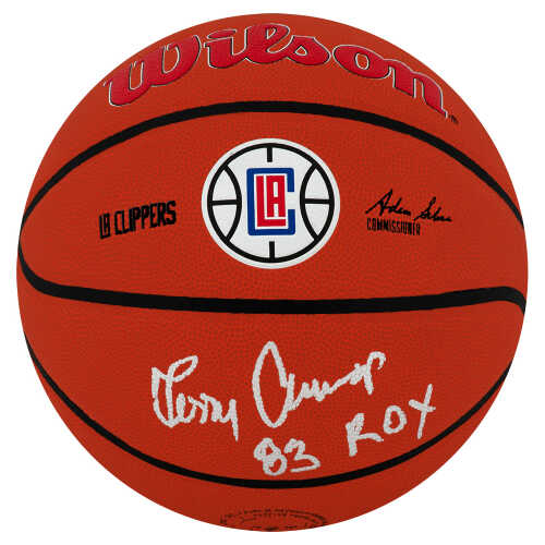 Terry Cummings Signed Los Angeles Clippers Logo Wilson NBA Basketball w/83 ROY