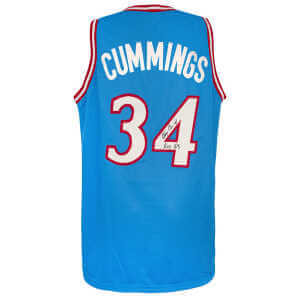 Terry Cummings Signed Blue Throwback Custom Basketball Jersey w/83 ROY