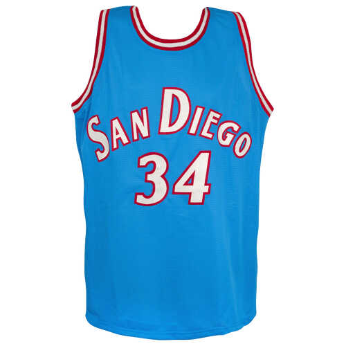 Terry Cummings Signed Blue Throwback Custom Basketball Jersey w/83 ROY - Image 3