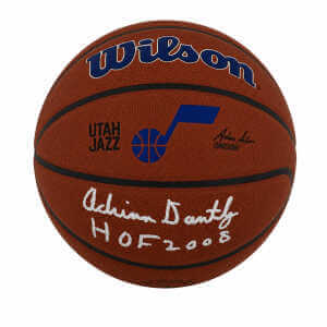 Adrian Dantley Signed Utah Jazz Logo Wilson Alliance NBA Basketball w/HOF 2008