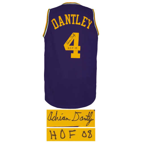 Adrian Dantley Signed Purple Throwback Custom Basketball Jersey w/HOF'08 - Image 2