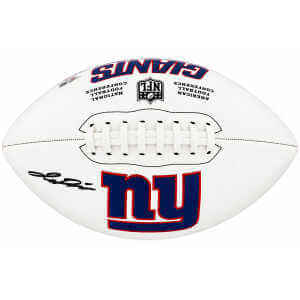 Jaxson Dart Signed New York Giants Logo Wilson White Panel Football - (Fanatics)