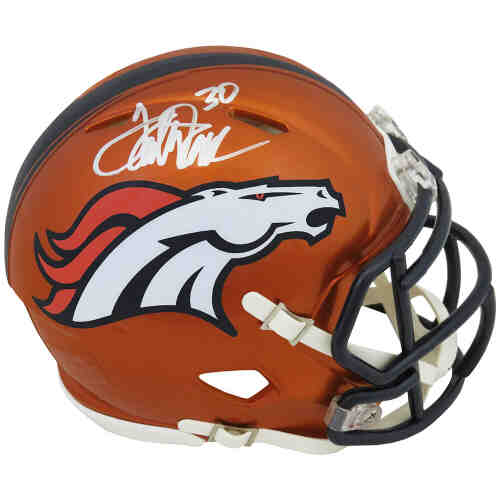 Terrell Davis Signed Denver Broncos FLASH Riddell Speed Mini Helmet