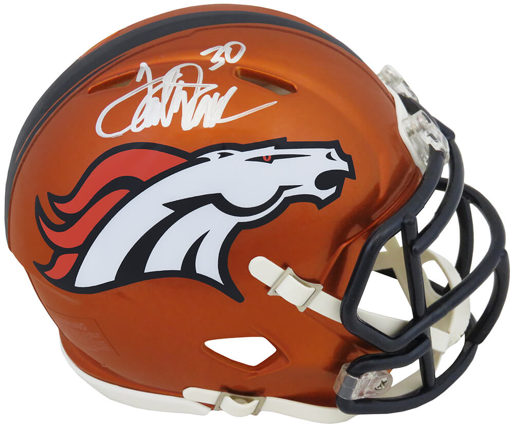 Terrell Davis Signed Denver Broncos FLASH Riddell Speed Mini