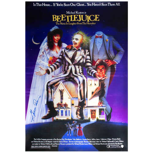 Geena Davis Signed Beetlejuice 27x40 Full Size Movie Poster