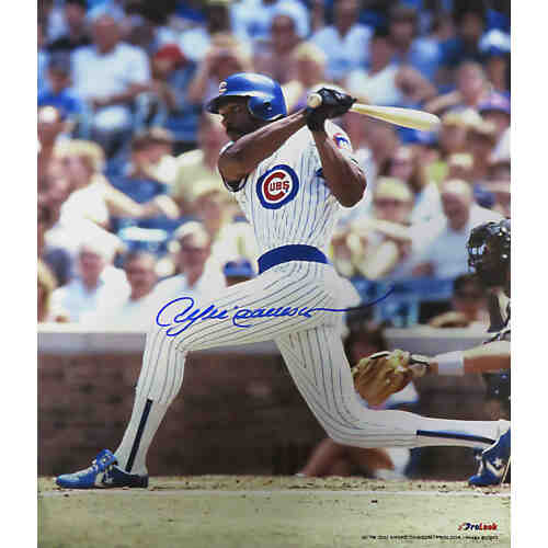 Andre Dawson Signed Chicago Cubs Batting Action 8x10 Photo