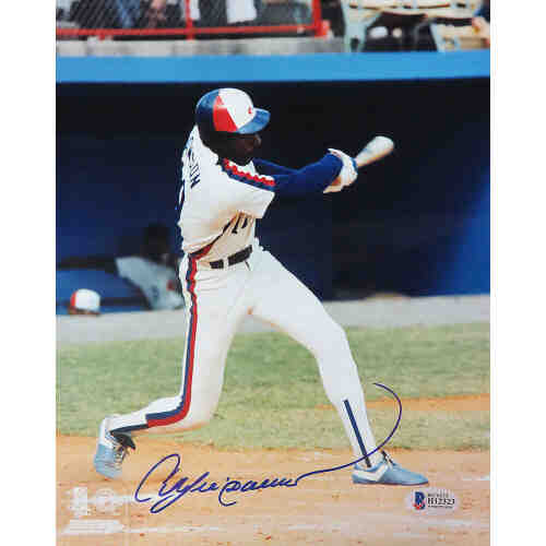 Andre Dawson Signed Montreal Expos Swinging 8x10 Photo (Beckett)