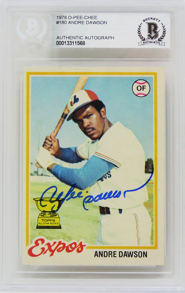 Andre Dawson Signed Montreal Expos 1978 O-Pee-Chee Baseball Card #180 - (Beckett Encapsulated)