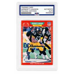 Dermontti Dawson Signed Steelers 1989 Pro Set Rookie Football Card #344 w/HOF'12 - (PSA Encapsulated)