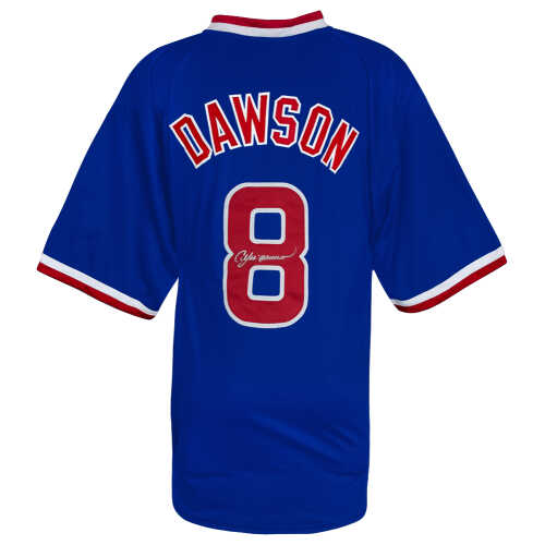 Andre Dawson Signed Blue Throwback Custom Baseball Jersey