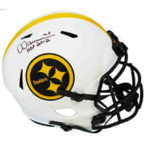 Dermontti Dawson Signed Pittsburgh Steelers Lunar Eclipse White Matte Riddell Full Size Speed Replica Helmet w/HOF 2012