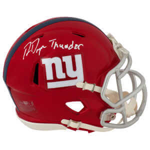 Ron Dayne Signed New York Giants FLASH Riddell Speed Mini Helmet w/Thunder