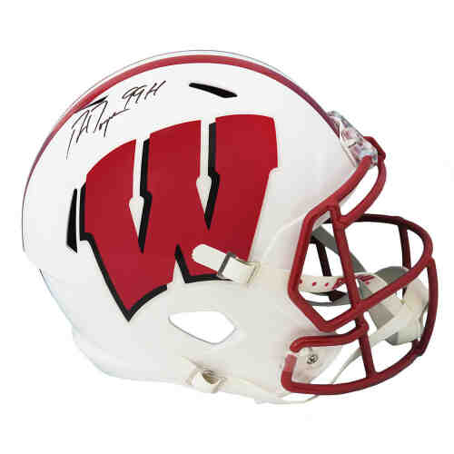 Ron Dayne Signed Wisconsin Badgers Riddell Full Size Speed Replica Helmet w/99H