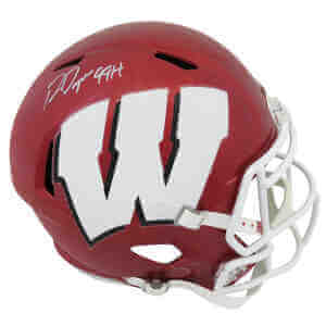 Ron Dayne Signed Wisconsin Badgers FLASH Riddell Full Size Speed Replica Helmet w/99H
